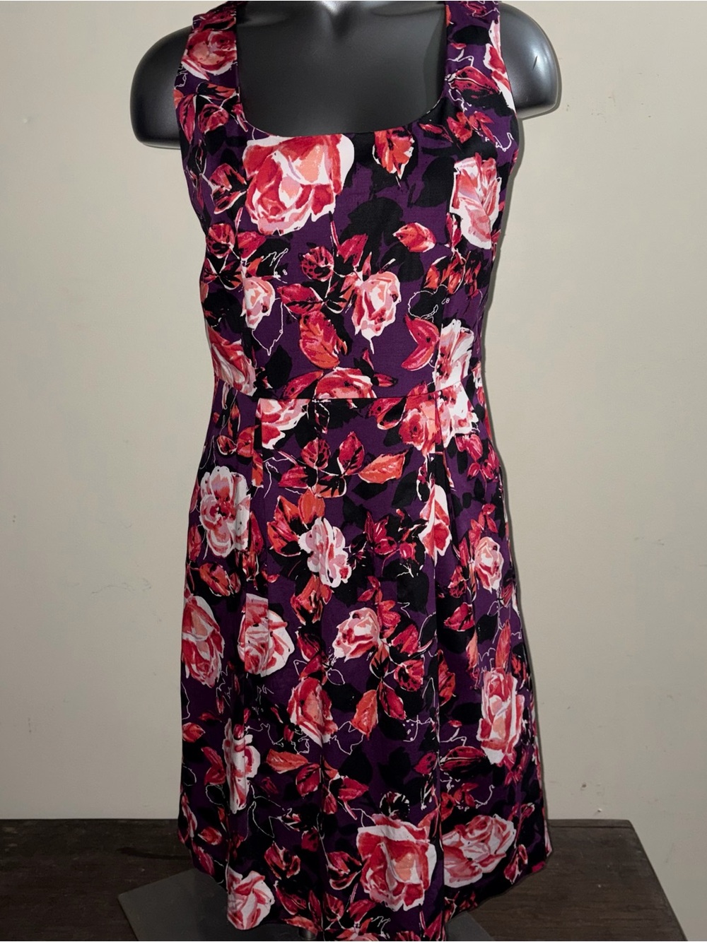 Apt. 9 Floral Sleeveless Scoop Neck Fit & Flare Dress Sz 6
